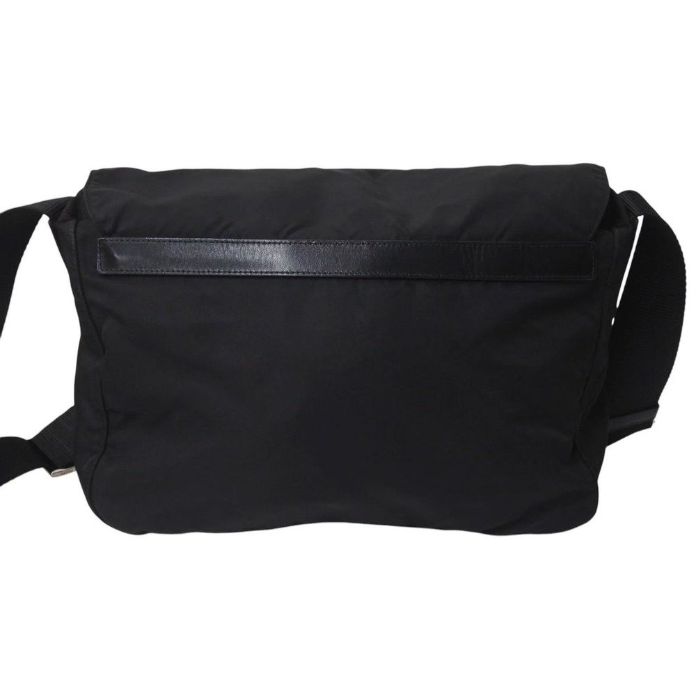 PRADA VERA Triangle Logo Shoulder Bag Messenger Leather Black - Picture 3 of 9